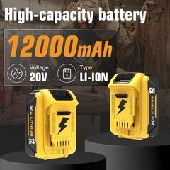 2Pack For DeWalt 20V 20 Volt Max XR 12.0AH Lithium Battery DCB206-2 / Charger