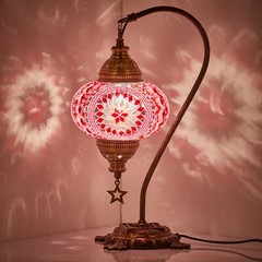 Turkish Moroccan Mosaic Bohemian Colorful Table Bedside Lamp Light Lampshade