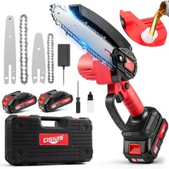 Mini Chainsaw 4/6 Inch Portable Electric Chainsaw Cordless with 2 Chainsaw