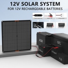 MHPOWOS 30W Solar Battery Charger 12V Solar Trickle Battery Charger Waterproof