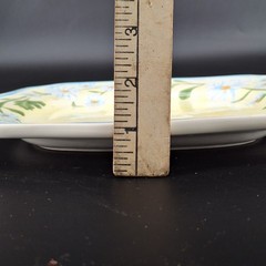 8 Vtg Daisy Chain Block 2001 Dinner Plates Lt. Blue White Yellow Daises 10.5″