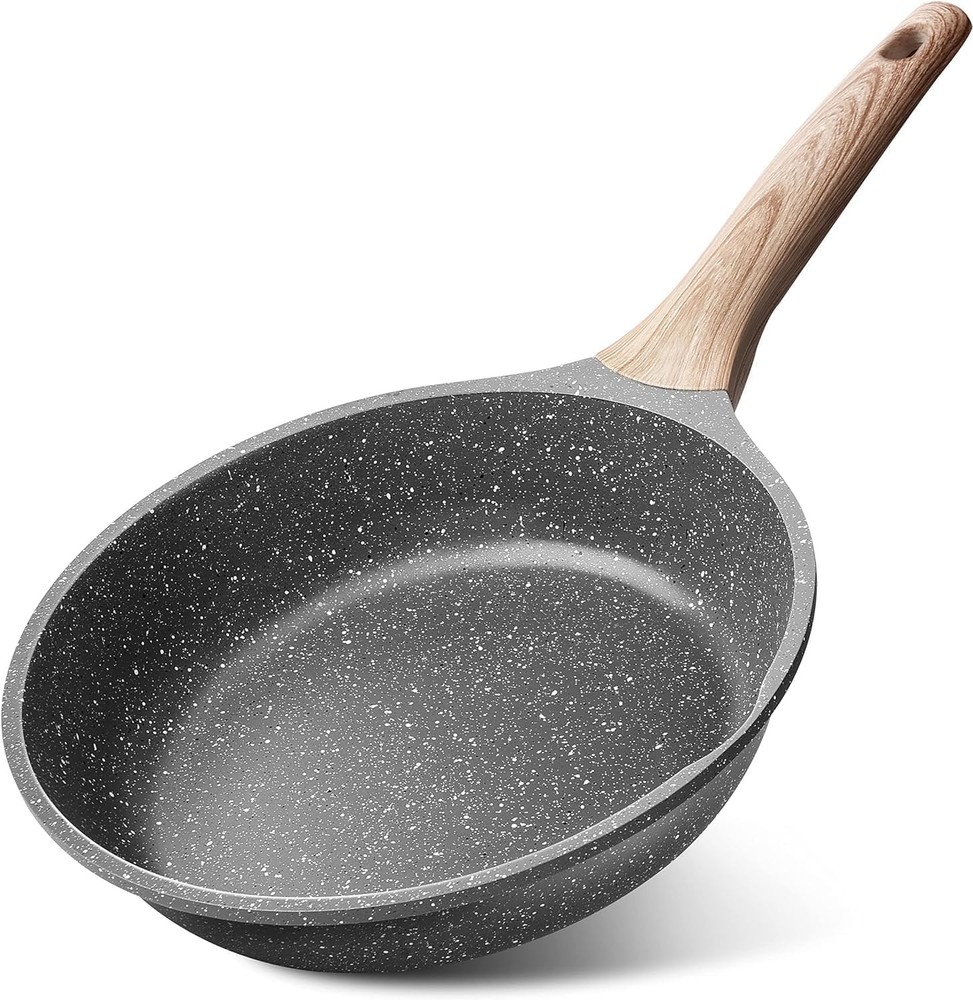 8 Inch Gray Granite Non Stick Frying Pan Induction Compatible