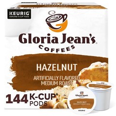 Gloria Jean’s Hazelnut K-Cups, Medium Roast Coffee, 144 Count