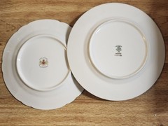 Mismatched Fine China Dinner Plates Gold Rims 10.25-11″ Florals Porcelain Eclect