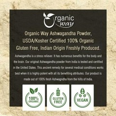 Organic Way Ashwagandha Root Powder – Organic, Kosher & USDA Certified