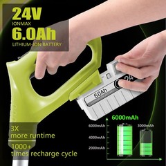 Pack 6.0Ah Li-Ion Battery For Snow Joe + Sun Joe iON+ 24V 24VBAT-LTX 24VBAT-LTW