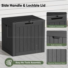 Waterproof Outdoor Storage Box 31 Gallon Lockable Deck Container Large