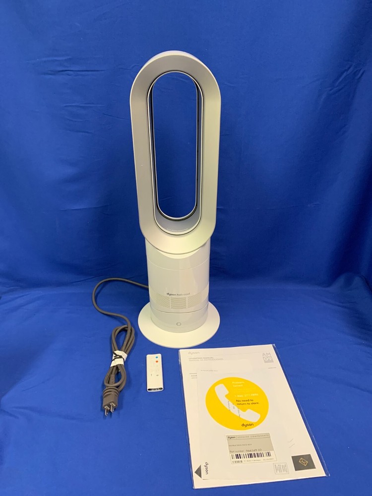 Dyson AM09 Hot & Cool Jet Focus Fan Heater- White/Silver-Seller Refurbished