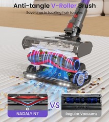 Cordless Vacuum Cleaner 650W 55KPA 70Mins Self-Standing Stick Vacuum for Home