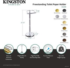Kingston Brass CC2103 Georgian Pedestal Paper Holder, Antique Brass 21-1/2″