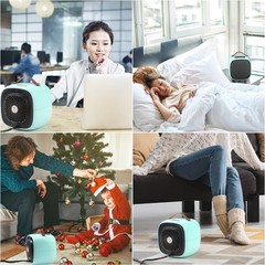 Portable Electric Space Heater Small Home Office Heater Fan with Thermostat