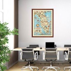 Old Map of Florida 1935 – Vintage Florida Art