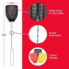 (3 pack)Enoz Fly Swatter, Wire Handled Plastic Fly Swatter, Assorted Colors,2 ct