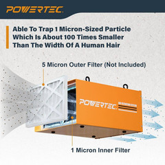 1-Micron Activated Carbon Inner Air Filter for AF1044 AF1045/ WEN 3417 AF1270/ P