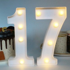 7.88 Inch Light Up Numbers 17 Sign 17th Birthday Party Centerpiece Decor
