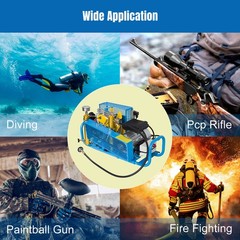 12L 110V 4500Psi Air Compressor 1.5KW 2HP For Scuba PCP Paintball Tank Refill