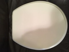 Porcher 70122-00.071 Round Front Toilet Seat BISCUIT with Polished Brass Hinges