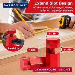 Stair Gauges for Framing Square Set with Holder Carabiner Rafter Guide Tool
