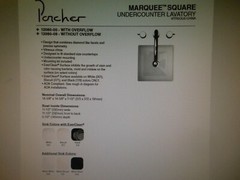 Porcher Marquee Undercounter Lavatory Medium Square Sink 12080-00.001 ( DN6293)