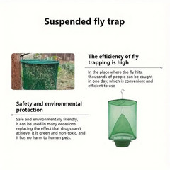 1-200X Ranch Fly Trap Reusable Hanging Fly Traps Outdoor Flay Catcher Cage Net