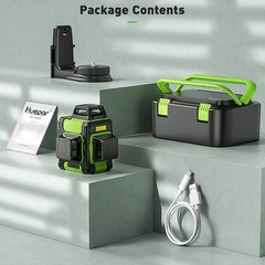 Huepar 3×360° Rechargeable Cross Line Self Leveling Lazer Level for Construction