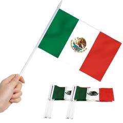 Anley 12 Pack Mexico Mini Flag – Hand Held Small Miniature Mexican Flags 5×8 in.