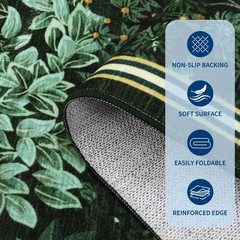 Forest Rugs 5×7, Dark Green Washable Area Rugs for Living Room 5×7, Botanical.