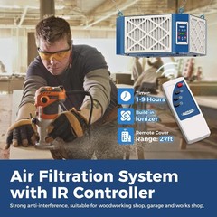 AlorAir 360° Intake Air Filtration System 1350CFM Ionizer Shop Dust Collector