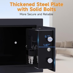 Small Safe Box for Money with Code and Keys，Solid Mini Safe for Kids with Dig…
