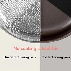 Titanium Hammered Pan, No Coating Non-Stick Titanium Cookware, 11.02in/lid
