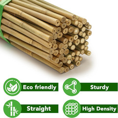 70 Pcs Bamboo Stakes, 5 Feet (57.5Inch) Natural Bamboo Garden Stakes for Plant,