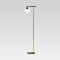 Brass Floor Lamp with Glass Shade – Threshold