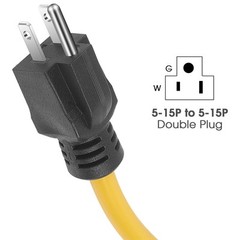 3 Prong Plug 125V Double Male Extension Cord For NEMA 5-15P to 5-15P