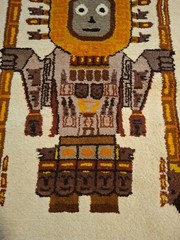 Vintage Native South American Ecuador Wool Rug Wall Hanging 44×32″
