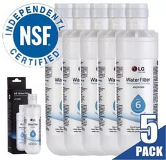 For LG Genuine LT1000P/PC/PCS Refrigerator Water Filter 5 PACK New