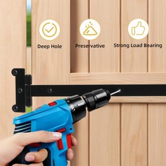 24in Heavy Duty gate Hinges 1760Lbs Capacity, 4 Pcs T-Strap 24 Inch, Black