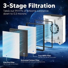 2 Pack Replacement HEPA Filter Set for LEVOIT Vital 100-RF Air Purifier