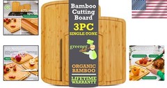 Bamboo Cutting Board Trio with Juice Grooves—Easy Clean & Eco-Conscious