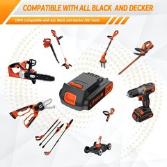 2PACK 20V Lithium-ion 1.5Ah Battery for BLACK DECKER 20 Volt LBXR20 LBX20 LB20