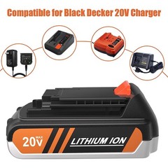 2 Pack 20V MAX 3.0Ah Battery and Charger Combo for BLACK+DECKER 20V Batteries