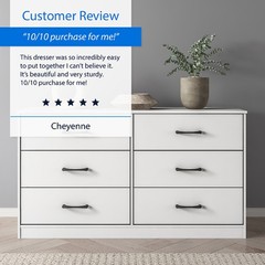 New Mainstays Ardent 6 Drawer Dresser, 53.75″ Wide, White