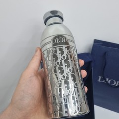 Dior Stainless Steel Water Bottle Silver Limited VIP Gift with Crossbody Strap