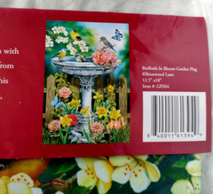 Briarwood Lane Birdbath in Bloom 12.5 x 18″ Garden Flag Double Sided New