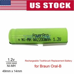 Electric Toothbrush Replacement Battery for Braun Oral-B 49mm x 14mm Ni-MH US