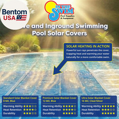 In the Swim 12′ X 24′ Premium Blue Rectangle Solar Pool Cover 12 Mil for Solar H