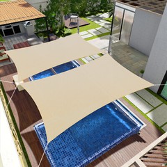 Rectangle Sun Shade Sail Canopy Shelter Shade Mesh Cover Patio Yard Pool Outdoor