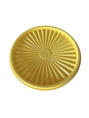 Tupperware Vintage Solid Yellow/Green Round Snap Lid Stackable Container Set