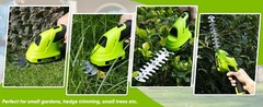 SHALL 2 in 1 Cordless Grass Shear & Hedge Trimmer – 7.2V Electric Bush Trimmer