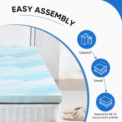 HOMEFLA Memory Foam Mattress Topper Full Size Bed Comfort Body Support