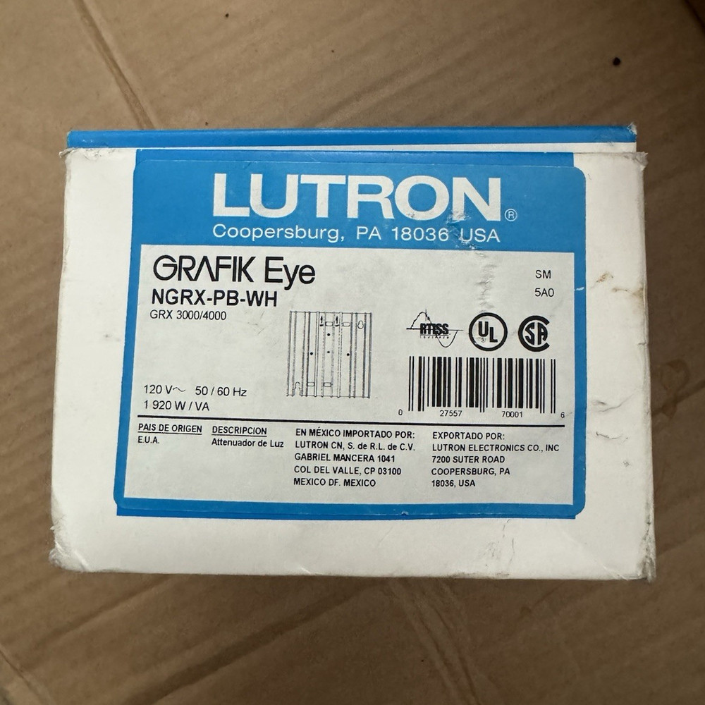 Lutron Grafik Eye NGRX-PB-WH Power Booster Dimmer Module 120V 16A